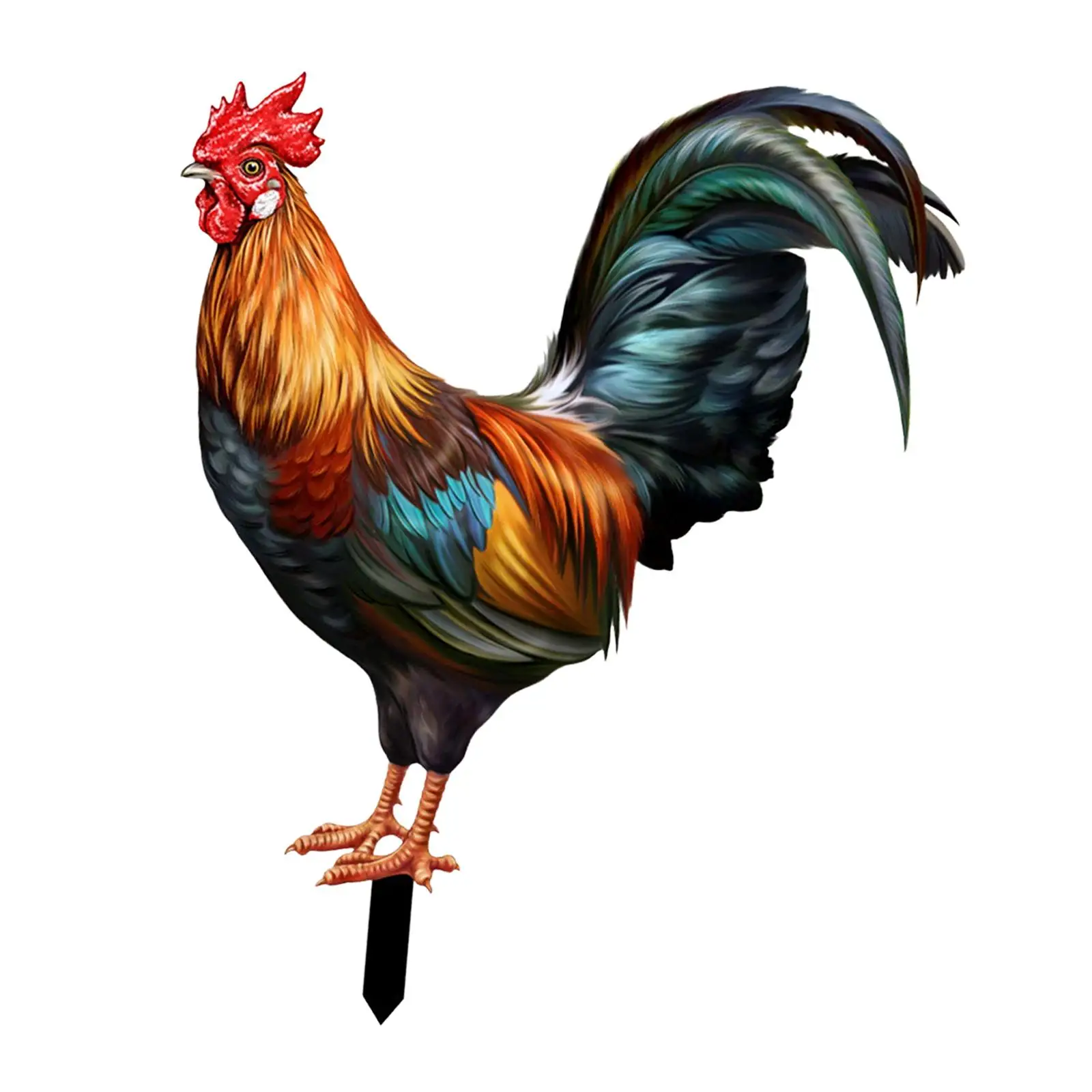 Rooster Animal Statue Stakes Ornaments Acrylic Figures Weatherproof Hen