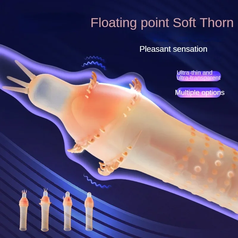 واقي ذكري قابل لإعادة الاستخدام للرجال البالغين ، كم قضيب ، تأخير القذف ، العجز الجنسي ، الانتصاب ، نقطة شوكة ، ز غطاء موضعي