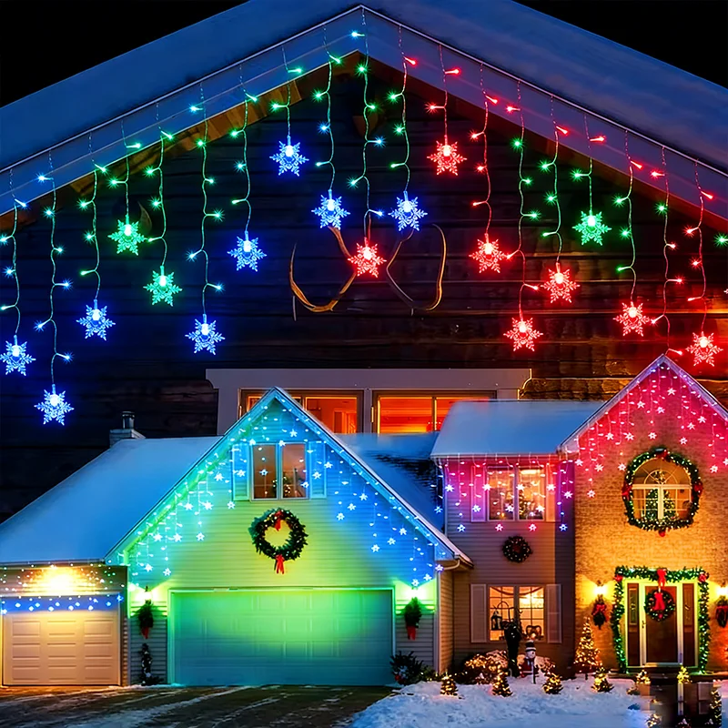 2026 Solar Snowflake Lights Outdoor for Xmas Garden Patio Party Home Holiday New Year Celebration Decor