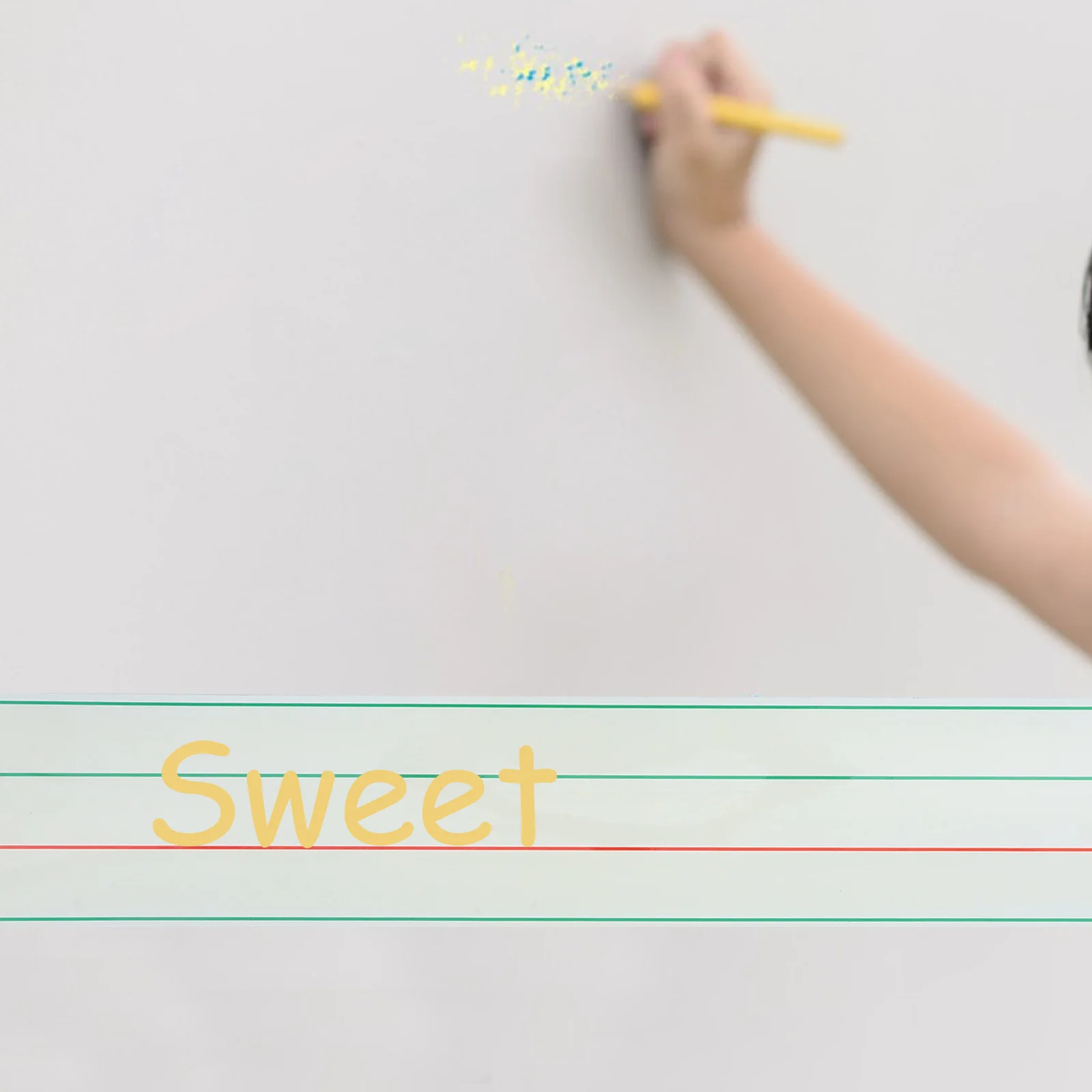 

Magnetic Whiteboard Stickers Red Three Grid Dry Erase Sentence Strip Reusable Classroom Learning Tool Fridge Magnet