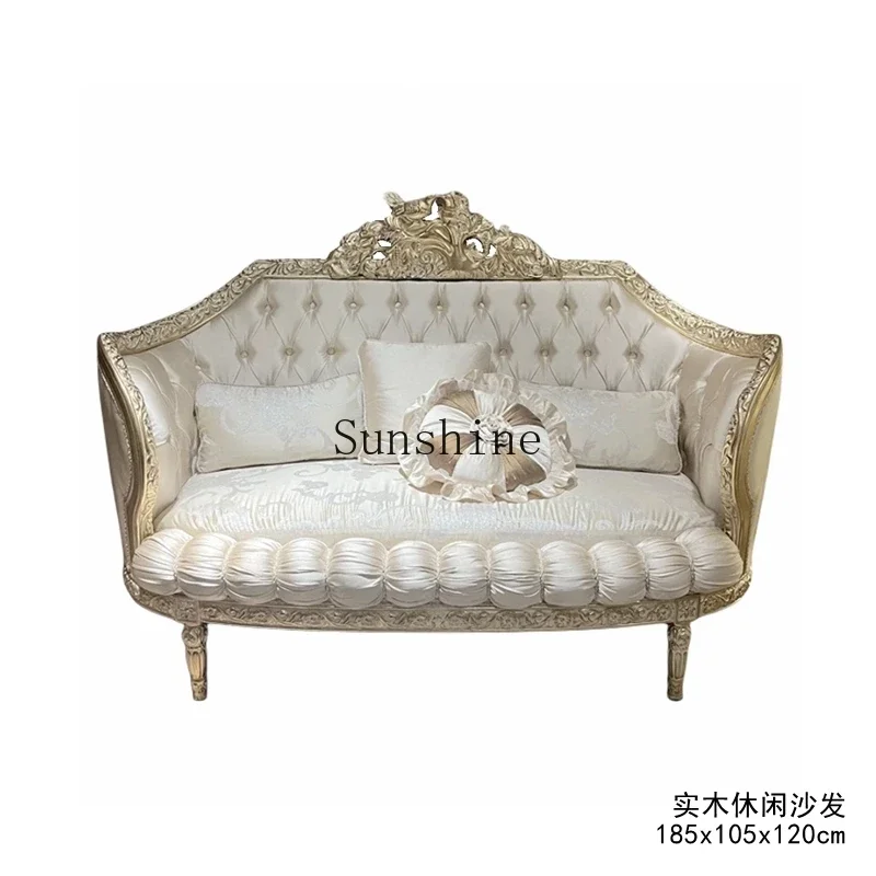 Italian solid wood gold and white heavy industry bird couple lover chair leisure sofa  FT