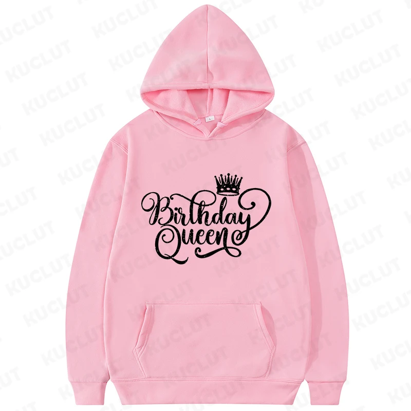 Ulang Tahun Ratu Sweatshirt wanita musim gugur longgar pakaian Ratu grafis Hoodie Kawaii lucu Hoody pesta ulang tahun kasual jalan atasan