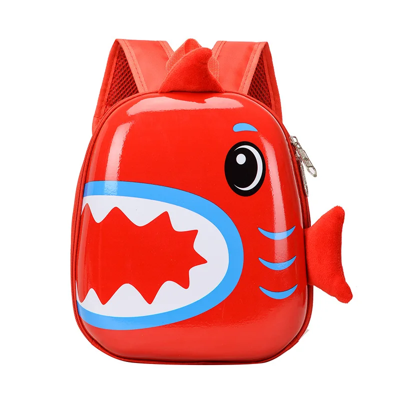 Kindergarten Baby Backpack Hard Shell Children\'s Backpack Cartoon Shark Light Weight Reducing Boys And Girls Small Schoolbag