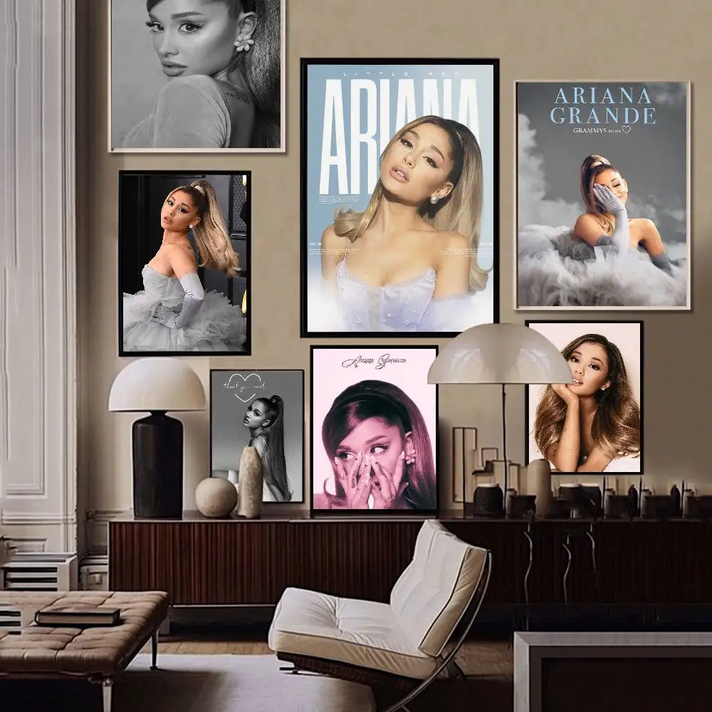 Singer A-Ariana-G-Grande Self-adhesive Art Poster Whitepaper Prints Posters Artwork Aesthetic Art Wall Painting