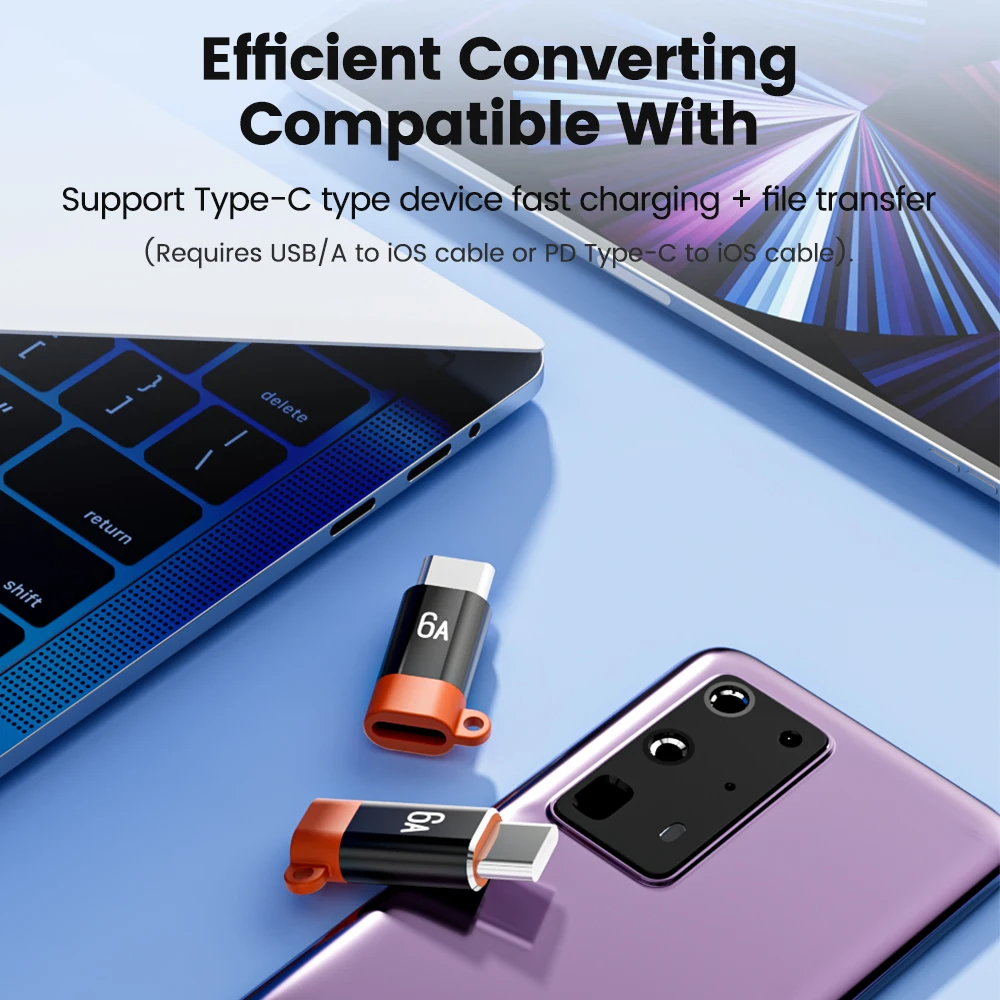 Elough 6A Adapter Type C To Lightning OTG For ios Female To USB C Male Converter Fast Charging For iPhone 15 iPad MacBOOK Laptop