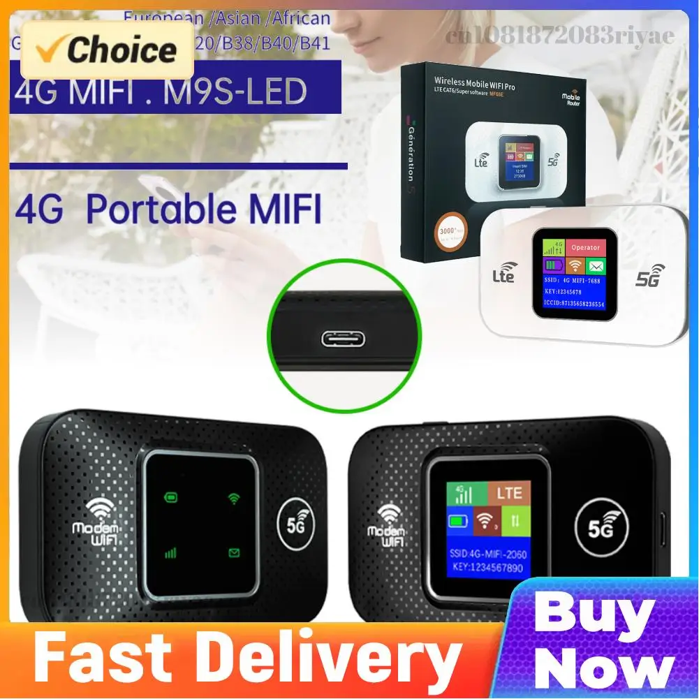 4G LTE Smart WiFi Router Wireless WiFi Router with SIM Card Slot Car Mobile Broadband Qualcomm MSM8916 Chip Plug Play for Travel