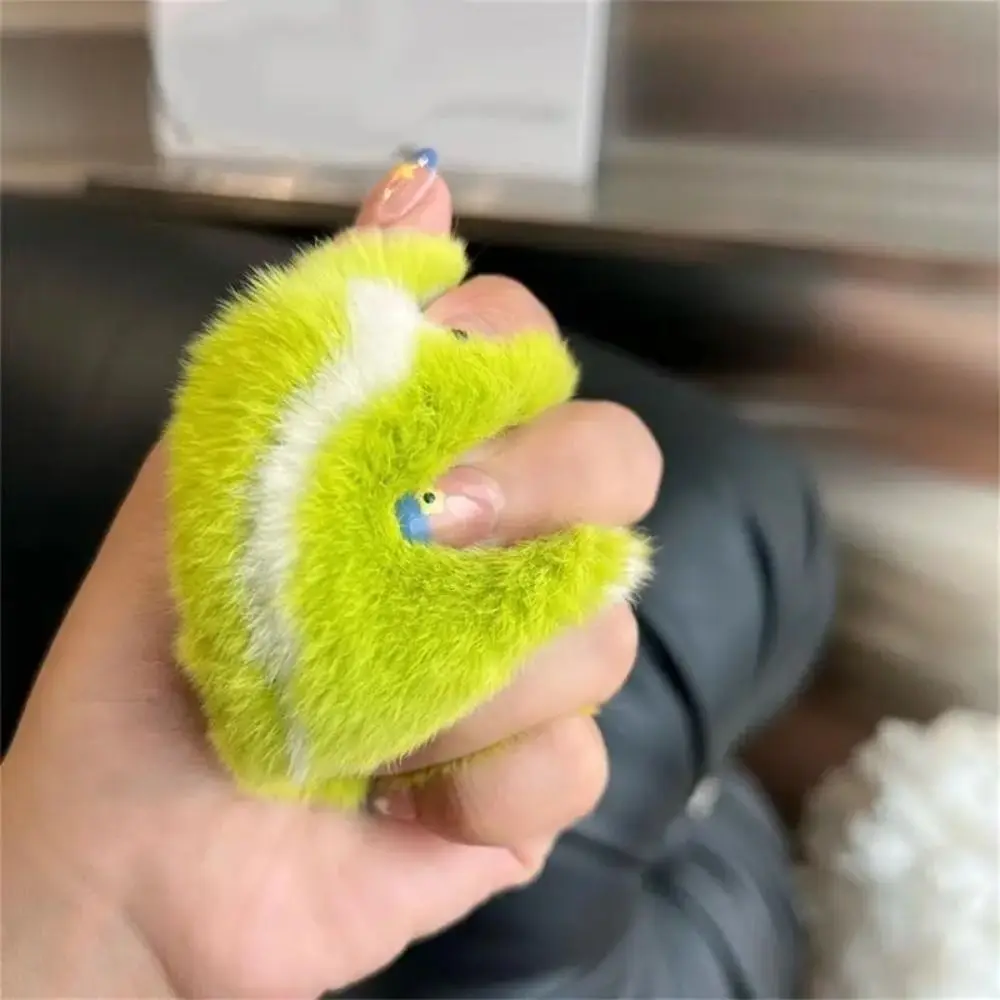 Portable Soft Plush Tennis Keychain Fluffy PomPom Premium Texture Plush Pendant Bag Charm Bag Decoration