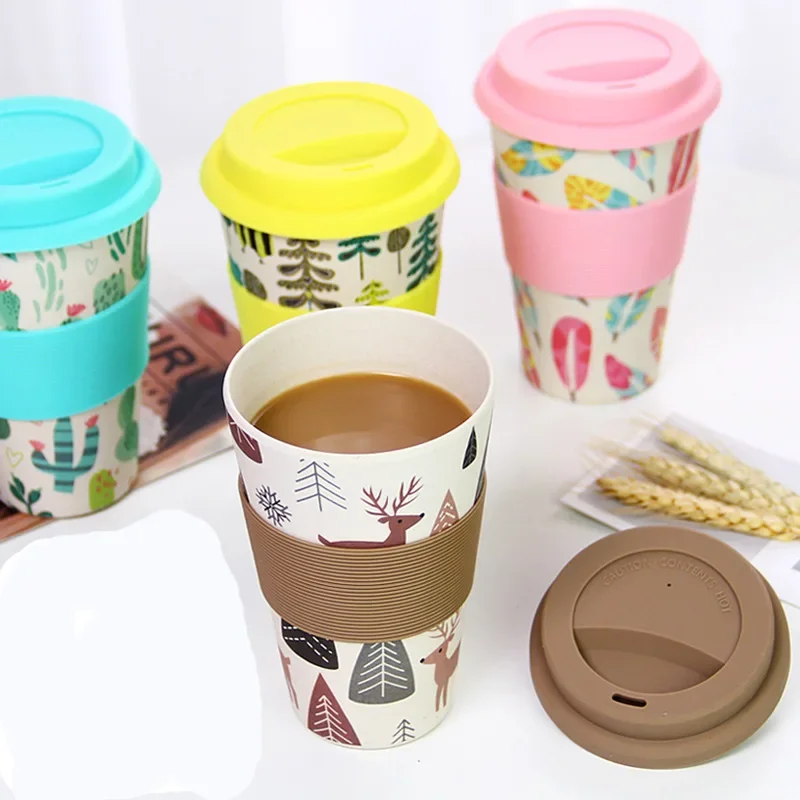 Bamboo Eco Travel Mug/Cup,Reusable And Eco Friendly Bamboo Fibre Takeaway Coffee Cup,Deal Mug For Travel & Outdoors 400ml