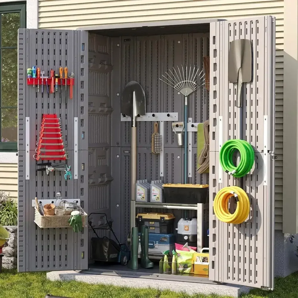67 Cu t Premium Veal Storage Shed, Outdoor Resin Shed with loor, Waterproo Weather ResiPlastic Cabinet, Lockable Door Patio, Gar