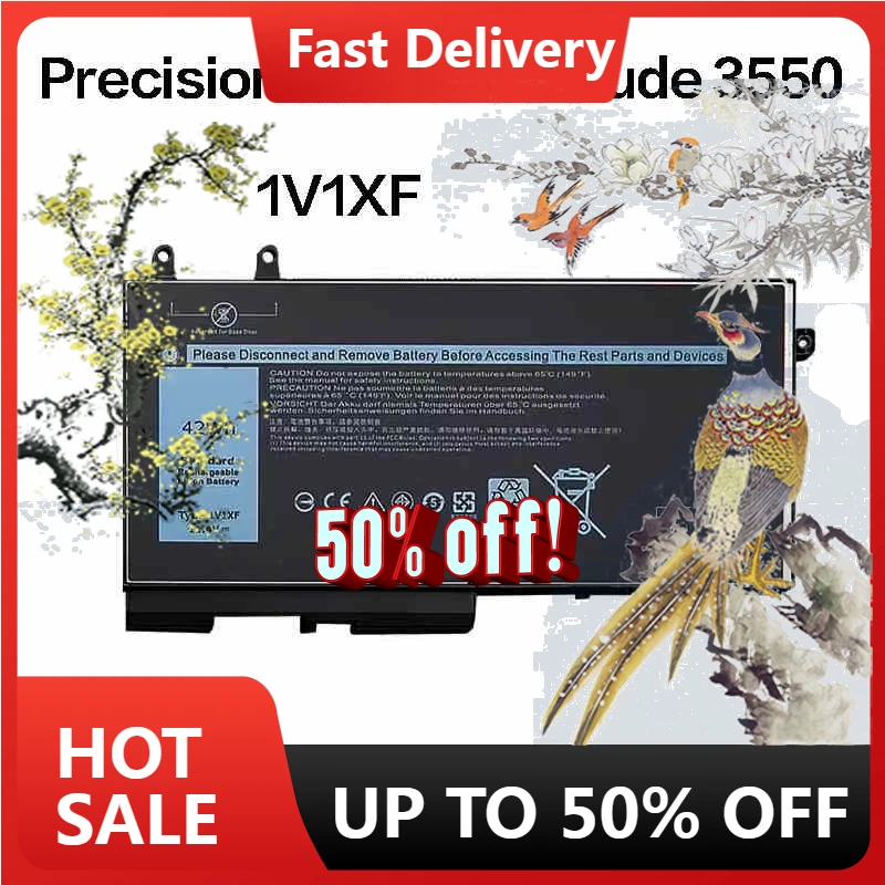 

【Fast Delivery】11.4V 3684mah 1V1XF Laptop Battery For Dell Latitude 5400 5401 5500 5501 5410 Series 01V1XF XV8CJ R8D7N