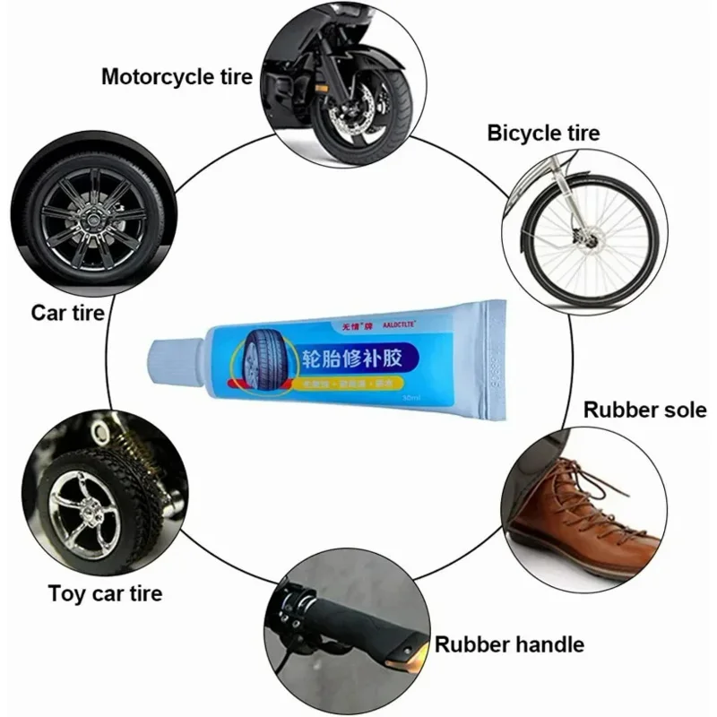 Car Tire Repair Glue Outer Tire Side Fill Cracks Scratches Strong Repair Tire Tool Wear Resistant High Temperature Vinyl