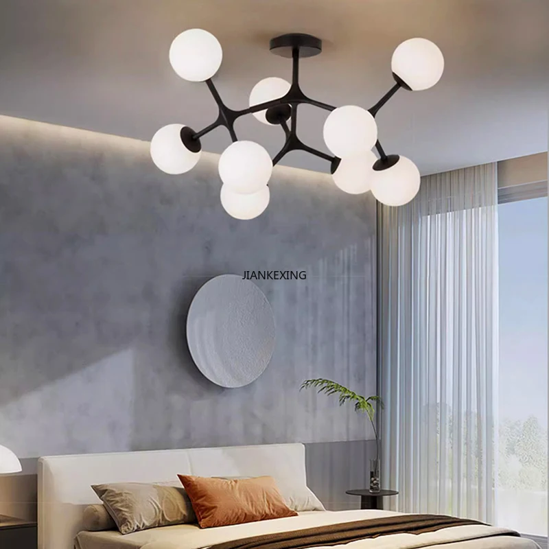 bola de vidro do teto lustre jantar sala mesa central quarto lampada pendant house decor brilho luminaria novo 01