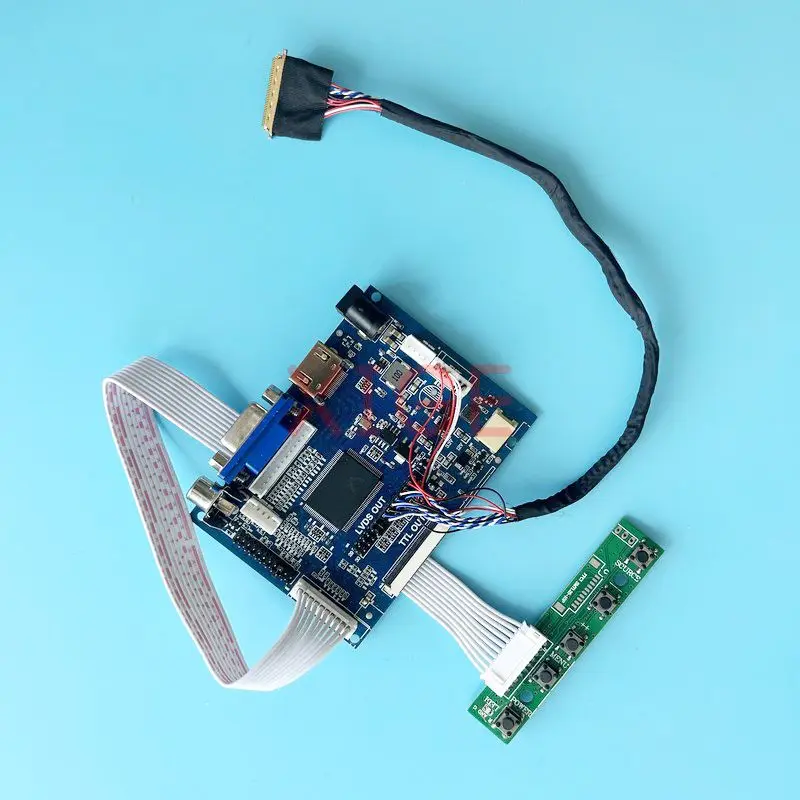 

Для LTN101NT07/LTN101NT08 ЖК-дисплей, плата контроллера драйвера HDMI + VGA + AV 1024x600 LVDS, 40-контактная 10,1-дюймовая панель, комплект «сделай сам»