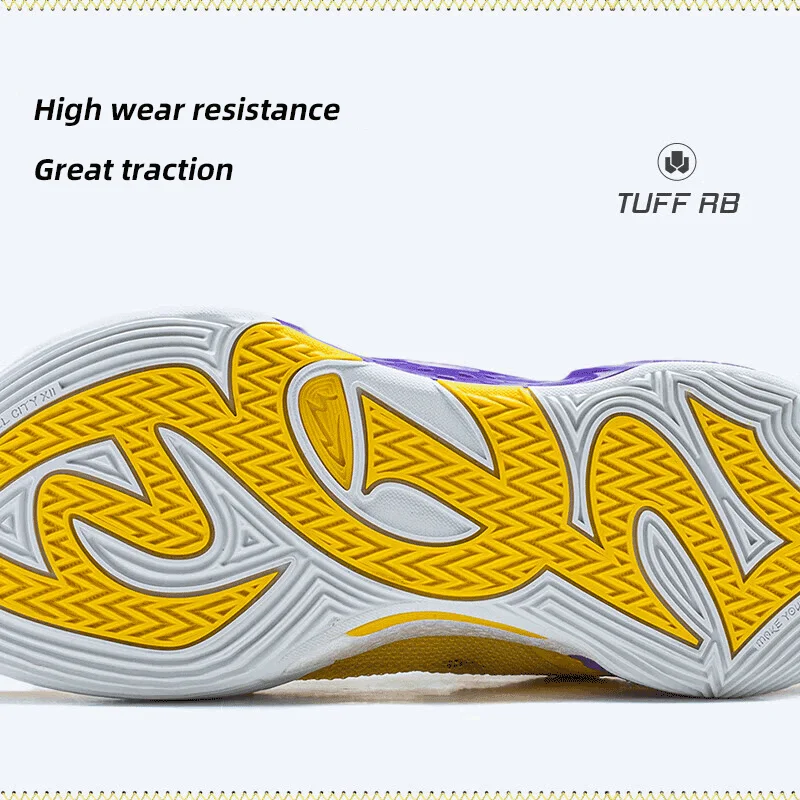 أحذية Li-Ning الرجالية Wade All City 12 الاحترافية لكرة السلة، أحذية رياضية ثابتة يمكن ارتداؤها للاستخدام الداخلي والخارجي ABAU015