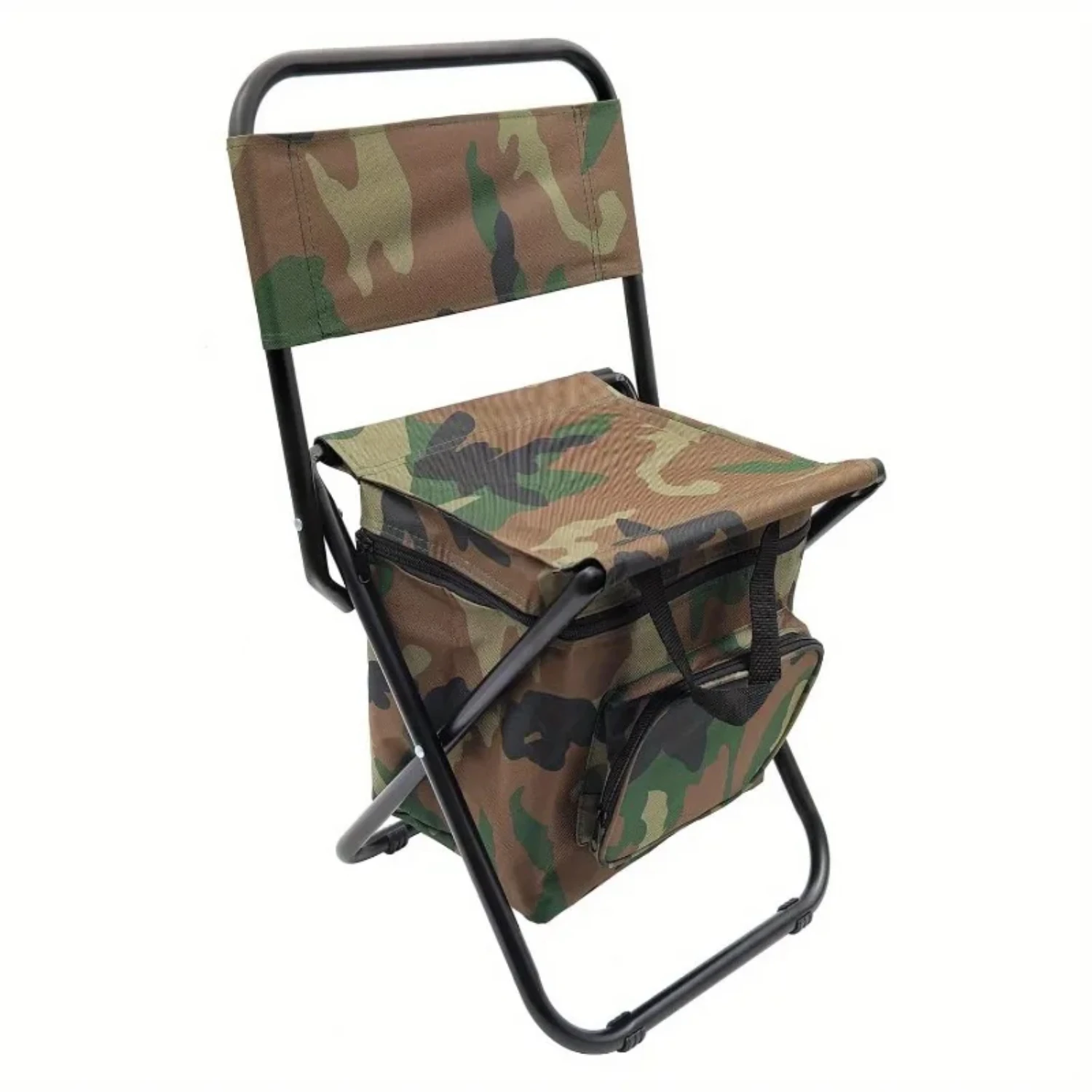 1PC Foldable Camping Chair with Cooler  Light Weight Fishing Chair Compact Folding Stool Seat