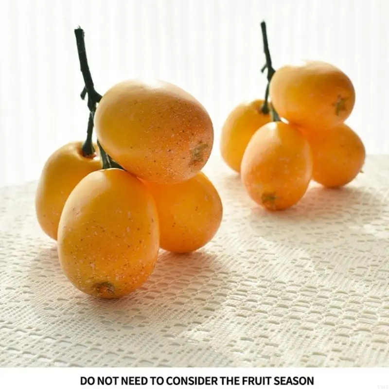 Artificial Loquat Fruit Realistic Simulation Fruits Model for Home Kitchen Dining Table Decoration Simulation Loquats