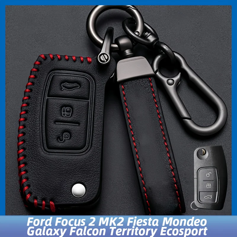 

For Ford Focus 2 MK2 Fiesta Mondeo Galaxy Falcon Territory Ecosport Car Folding Key Cover Bag Shell Case Keychain Protector