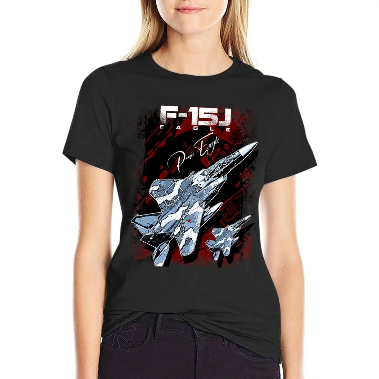 

F-15J Eagle nicknamed Peace Eagle Japan Air Self Defense Force Fighterjet T-Shirt vintage tops t shirts for Women graphic