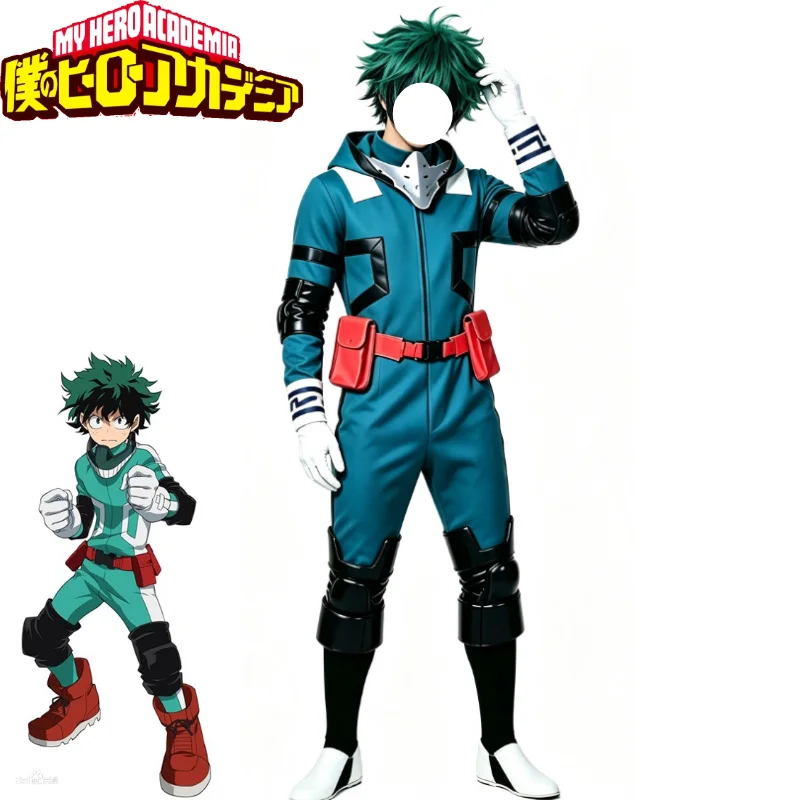Anime My Hero Academy 미도리야 이즈쿠 데쿠 배틀 코스프레 코스튬 할로윈 의상 가발 할로윈 파티 카니발 유니섹스 세트