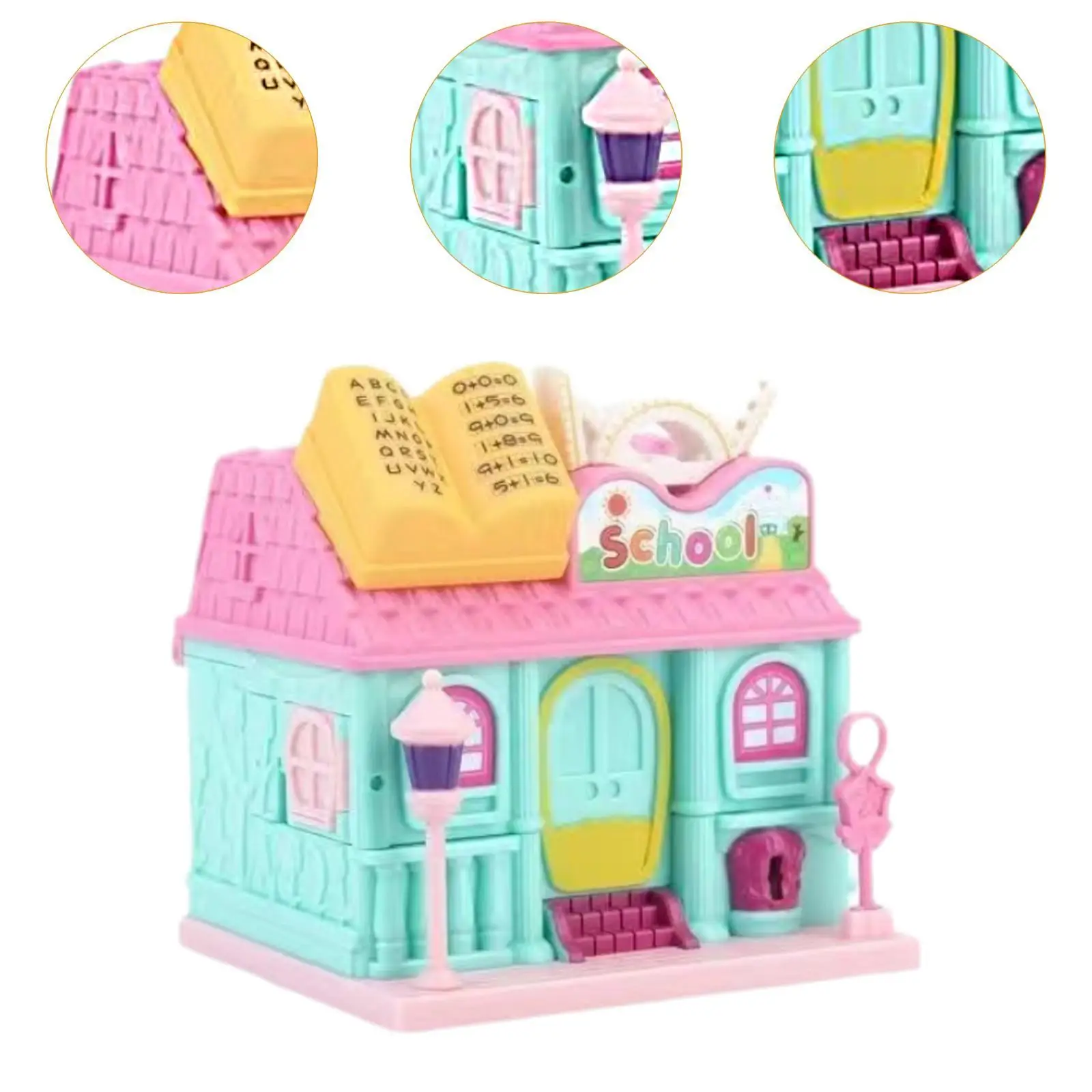 Kids Dollhouse Playset Fine Motor DIY with Figure and Furniture for Presents