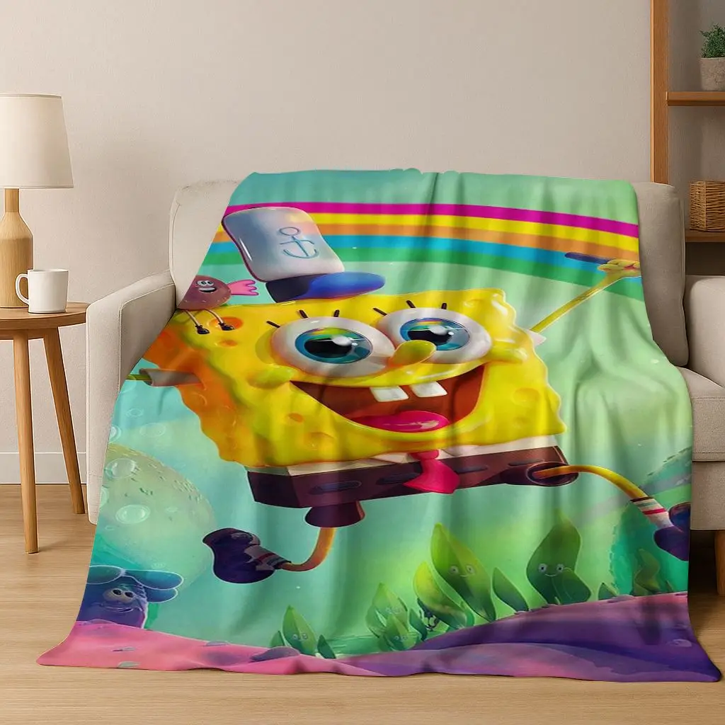 الكرتون S-سبونجبوب سكوير باتريك ستار الفانيلا بطانية لينة رمي بطانية للسرير غرفة نوم غرفة المعيشة السفر نزهة هدية