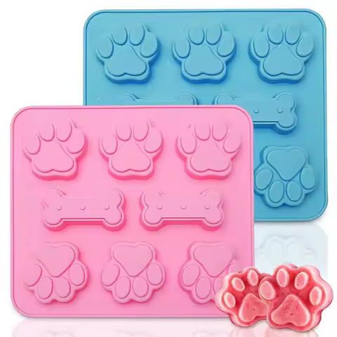 Cartoon Dog Footprints Silicone Cake Mold Done Creative Cookies, Cartoon Dog Bones Dog PAWS ice Cube Mold Gummy Pudding Jelly Ch