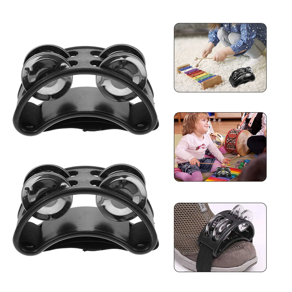 2 قطعة أجراس جلجل القدم أداة قرع الموسيقى التنوير الاطفال القدم جرس مرحلة الأداء مرافقة #2