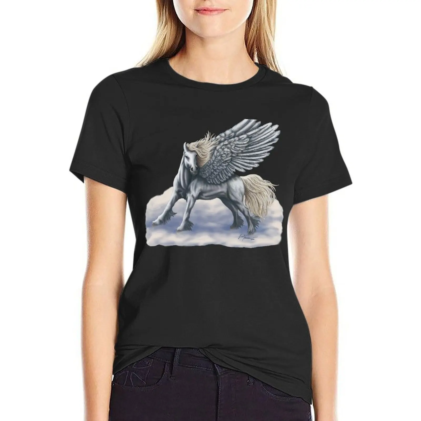 The Divine Pegasus T-Shirt summer top funny tees oversized black t-shirts for Women