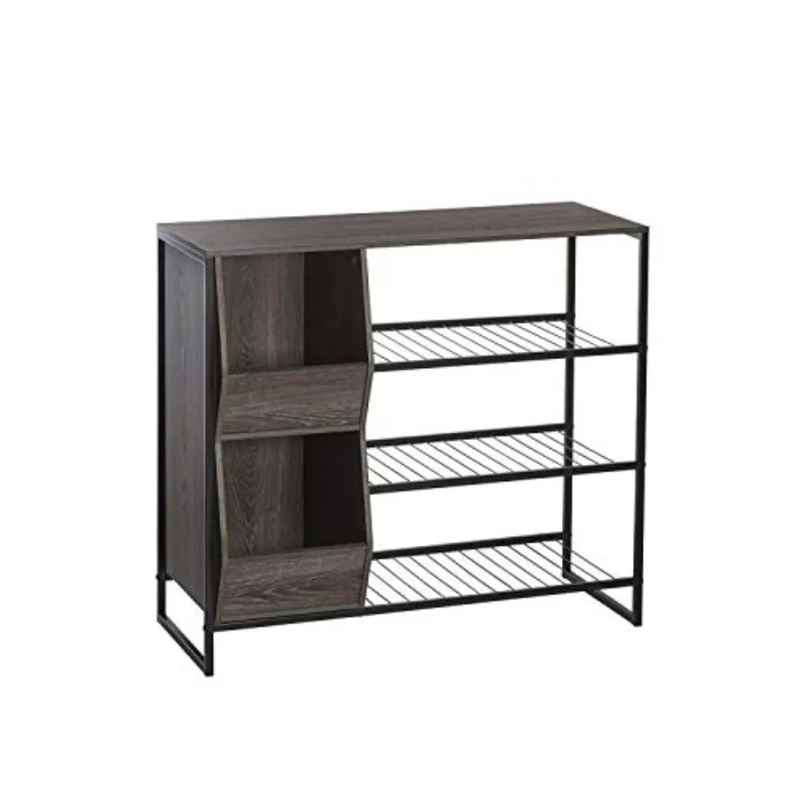 

Afton 3-Tier Shoe Organizer with Storage Bins Holds 6-9 Pairs - Sturdy Shoe Storage Organizer with Metal Frame Shoe Rack for En