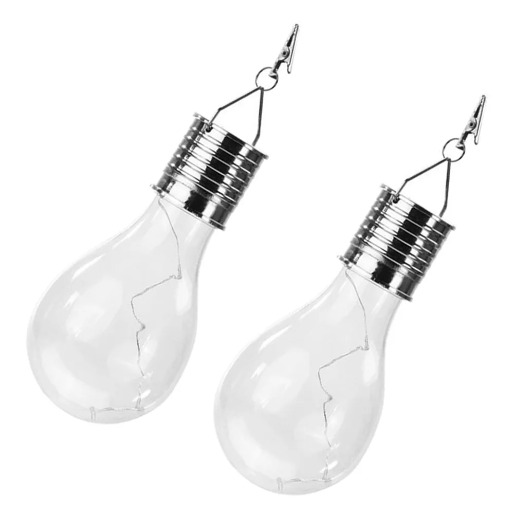 

2 Pcs Solar Copper Wire Lamp Eco Friendly Low Power Durable Rechargeable Solar Panels LED Bulb Hanging Patio Outdoor Lantern