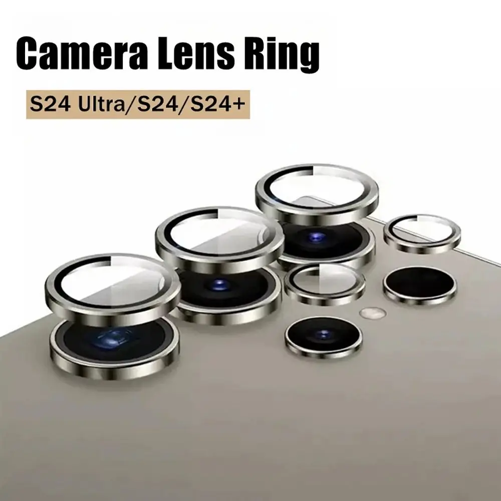 1Pcs Rear Case Cap Camera Metal Ring Black Silver Protective Back Lens Cover Tempered Glass Guard Camera Lens Protector