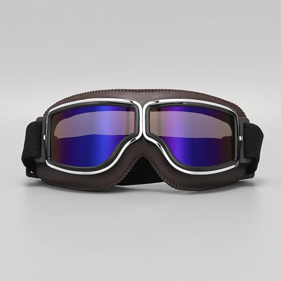 Ретро мотоциклетные очки ветрозащитный мотоциклетный шлем очки солнцезащитные очки универсальные складные кожаные винтажные аксессуары для мотоциклов