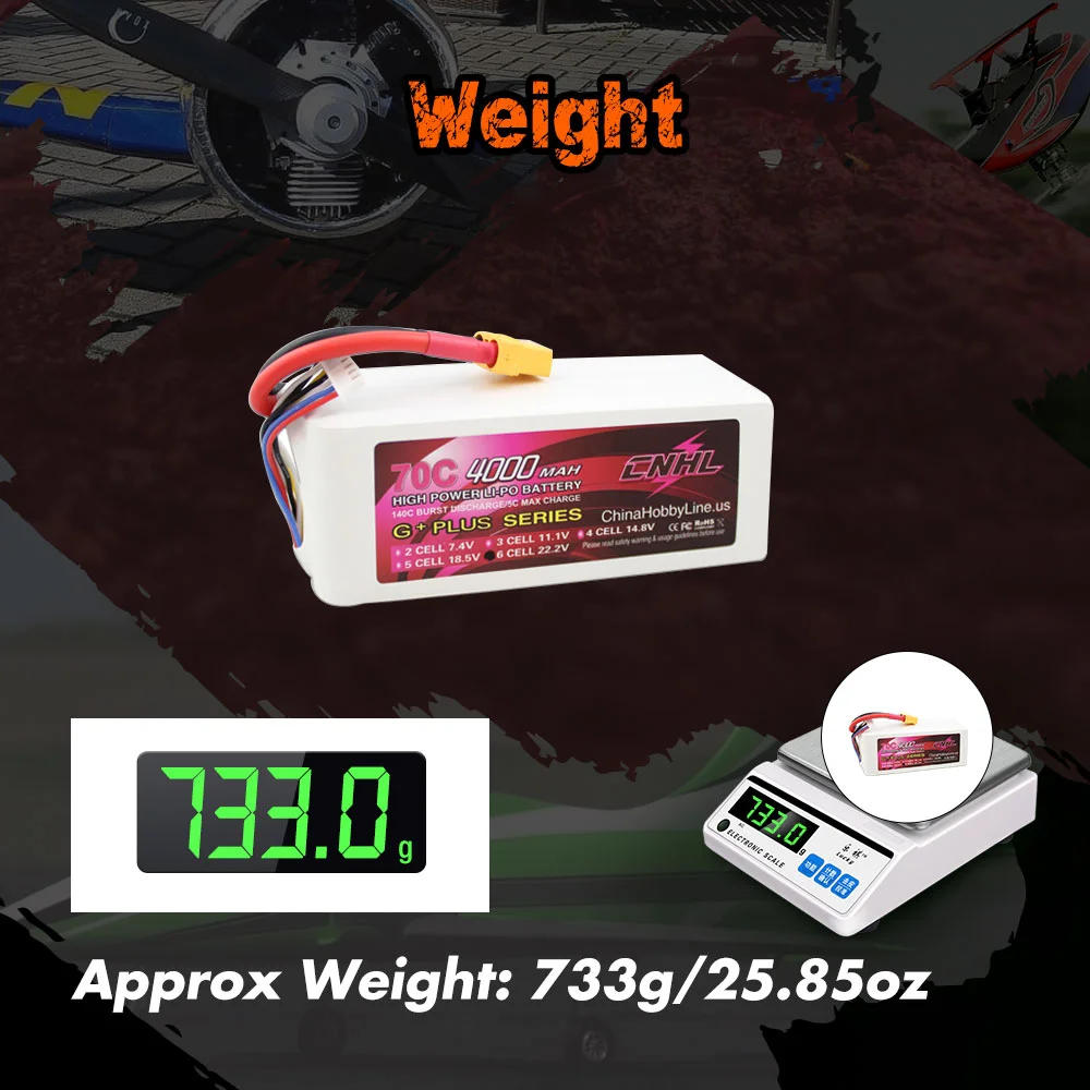 Cnhl 6s 22.2V LiPo แบตเตอรี่4000mAh 70C พร้อมปลั๊ก XT90สำหรับ mobil RC แข่งรถเรือสปีดรันลากรถบรรทุกบั๊กกี้เฮลิคอปเตอร์โดรนเครื่องบิน