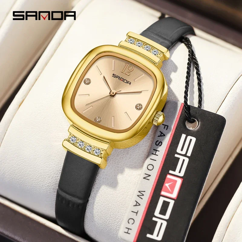 

SANDA Fashion Square Women Watch Classic Leather Quartz Watch Top Brand Luxury Waterproof Ladies Wristwatch Girlfriend Gift