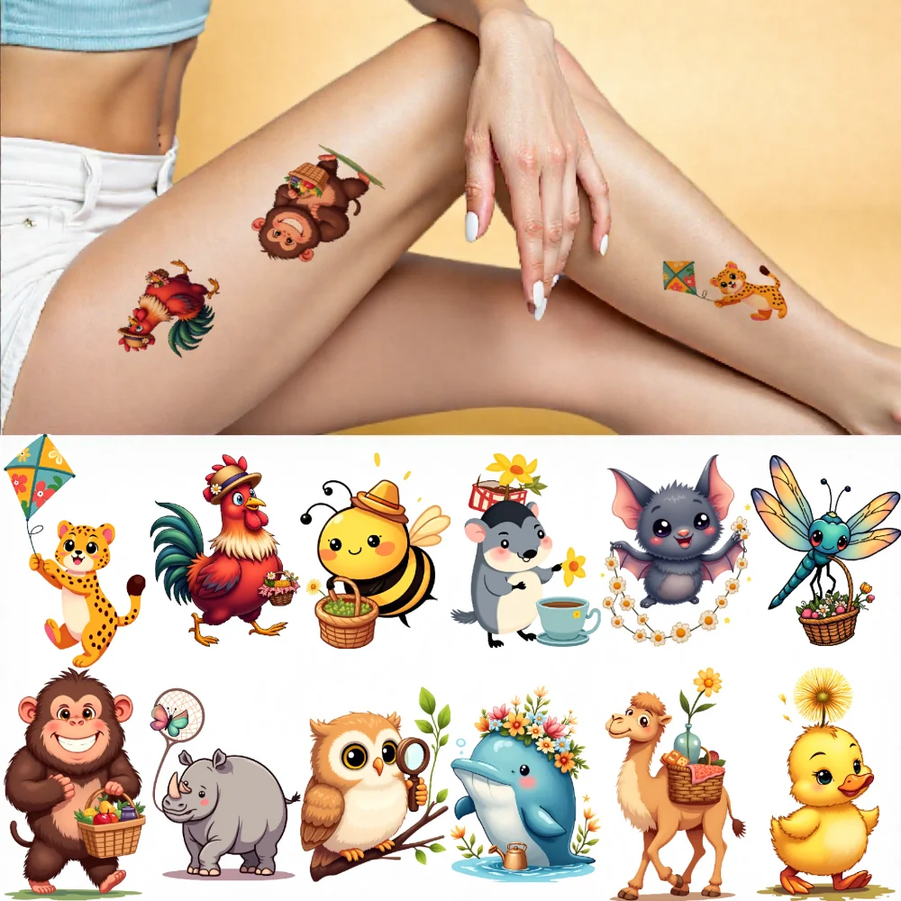 

28 шт., временные татуировки, наклейки с динозаврами, временные татуировки, декоративные наклейки, мультяшные наклейки для плеч