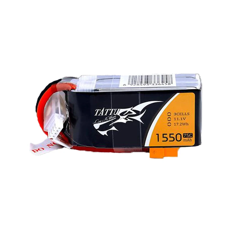 Oryginalny bateria LiPo TATTU 75C 1550mAh 11.1V dla helikopter RC Quadcopter FPV części do dronów wyścigowa 11.1V bateria z wtyczką XT60