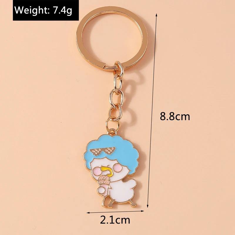 Cartoon Tier Hund Schlüssel bund Emaille Liebe Herz Charms Schlüssel ringe für Auto Schlüssel Souvenir Geschenke für Frauen Männer Handtasche Schlüssel anhänger – Detail 4