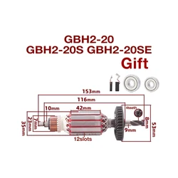 Armature Stator Replacement Partsfor Bosch GBH2-20 GBH2-20S GBH2-20SE 4teeth Hammer Rotor Armature Anchor Stator Coil