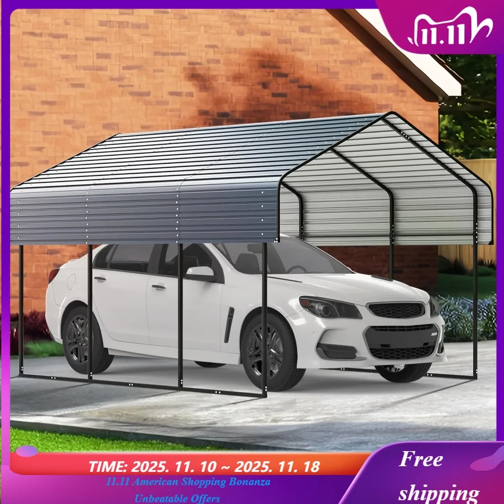 

Сверхмощный металлический карпорт, навес для гаража на открытом воздухе с более тяжелой рамой, оцинкованная крыша для автомобиля и лодок