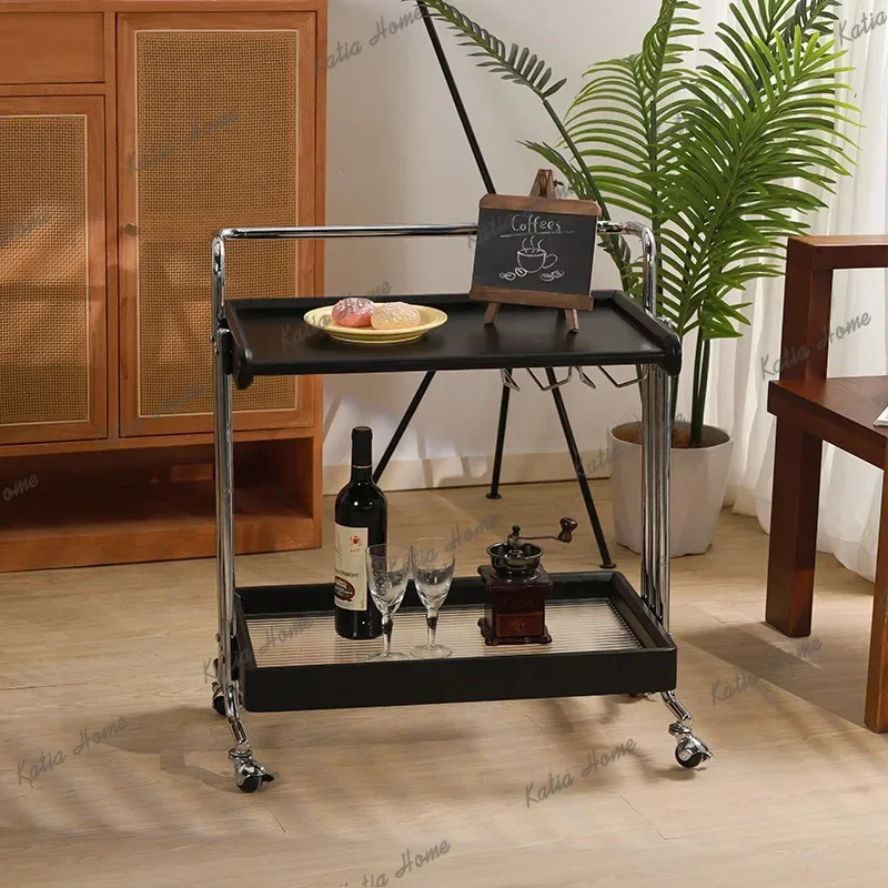 FG  medieval trolley storage shelf removable side few living room solid wood storage dining car
