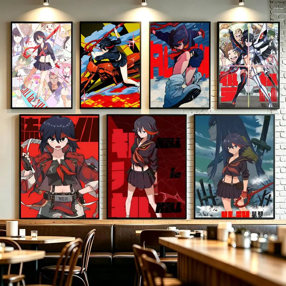 Anime KILL la KILL Poster Poster HD Printing self‑stick Modern upscale Style Wall Art Home Decor For Office Bedroom Gift
