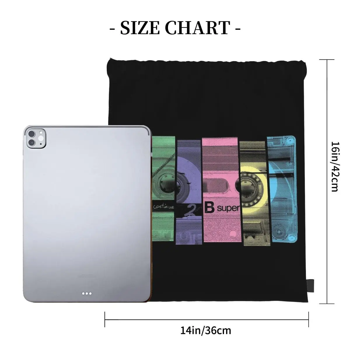 Mix Tape 1.0 Backpacks Multi-function Portable Drawstring Bags Storage Bag Book Bags For Man Woman Students