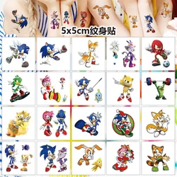 Hot 20sheets/set Sonic the Hedgehog Tattoo Stickers Children's Toys Cartoon Tattoo Stickers  Anime Image Waterproof Durable tide