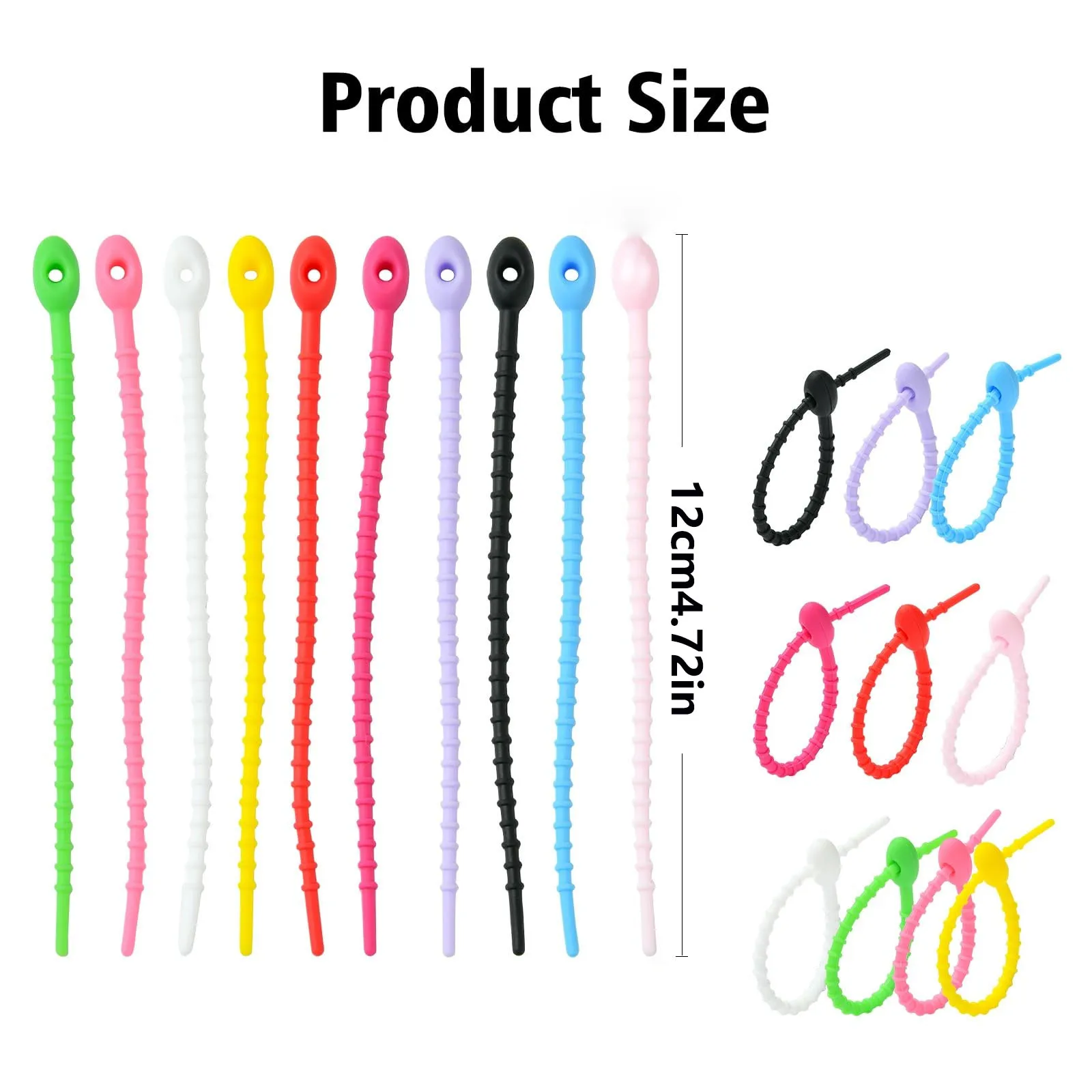 20pcs/Set KeyChain Tag Rope Silicone Rubber Wire Cable Loop Screw Lock Gadget Ring Key Holder Keyring DIY Handmade Finding