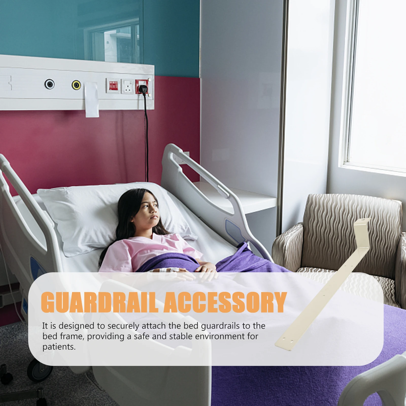 

Adjustable Sturdy Nursing Guardrail Bracket Aluminum Alloy Bed Fence Holder Daily Use Guardrail Connection Stick