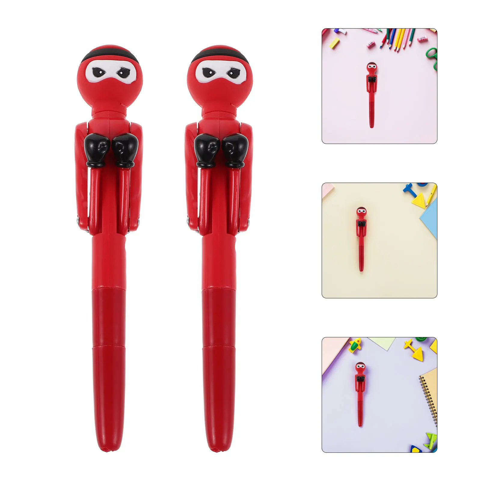 

2Pcs Boxing Themed Novelty Ballpoint Pens Punching Design Smooth Ink Writing Pens for School Office Party Bag Fillers Goodie
