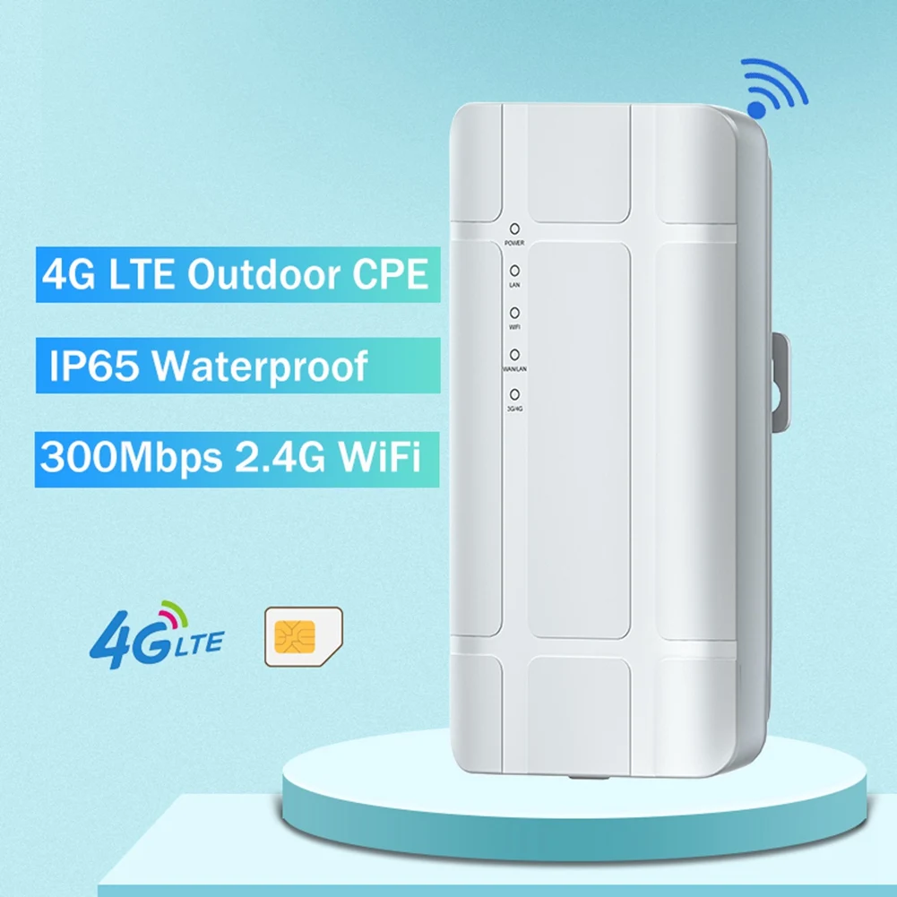 BFYLW 4G LTE موزع إنترنت واي فاي خارجي غير مقفول CPE 300Mbps مودم مع فتحة للبطاقات Sim منفذ LAN نقطة اتصال مقاومة للماء إيثرنت الاتحاد الأوروبي التوصيل