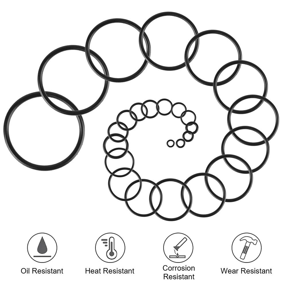 419PCS Buna-N Gasket Sealing Replacement O-Rings 32 Metric Sizes Universal Rubber O-Ring Assortment Kit