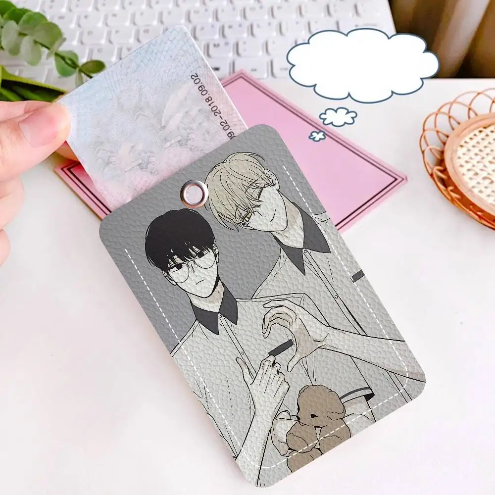 Check Mate bl Anime Rectangle Keychain Card Holder, Badge Credit Card Holder, Student ID Card Holder, Bus Cards Cover