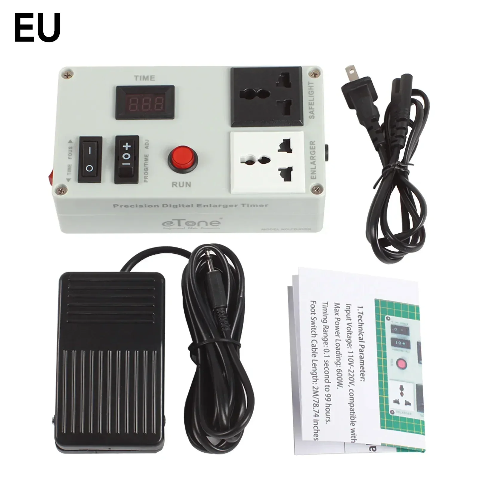 New Model eTone Digital Enlarger Timer Precision with Foot Switch Darkroom Photo Equipment 110V-220V